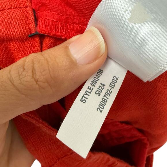 Madewell Clean‎ Button-Tab Shorts in 100% Linen Red Women’s Size 00 - Picture 12 of 12